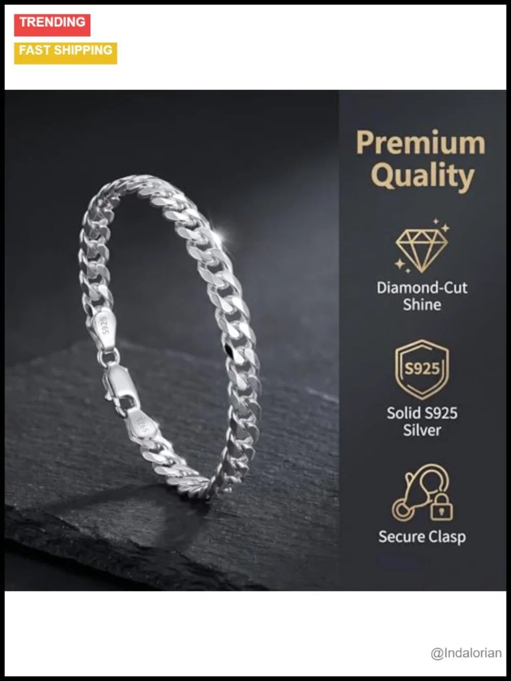 S925 Sterling Silver Cuban Link & Rope Chain Bracelet Set, Men's Women's,